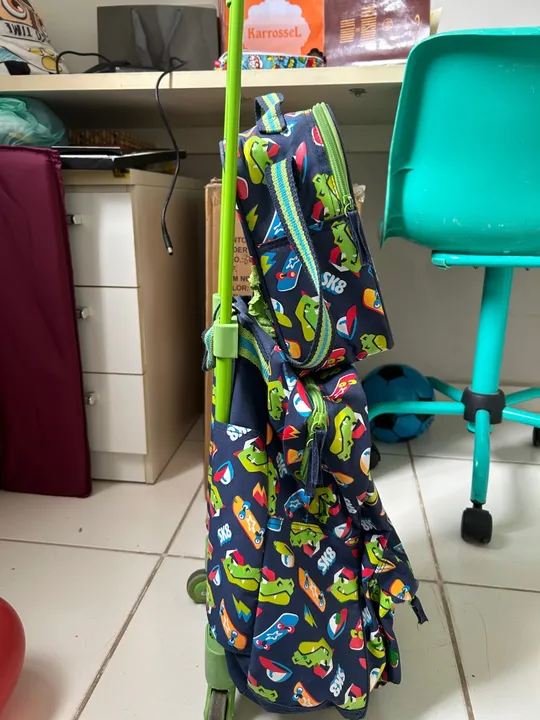 Mochila Infantil de rodinhas com estampa de skate da PUKET