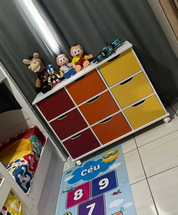 Nicho organizador 9 gavetas coloridas