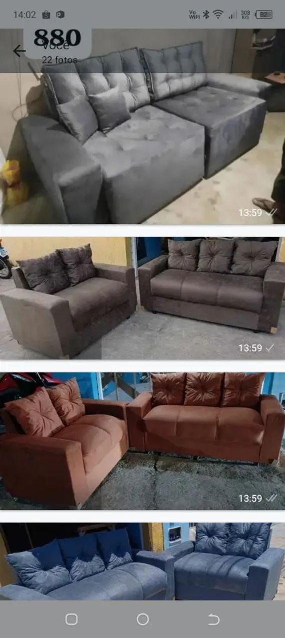 Conjunto de sofá com almofadas soltas  - Foto 5