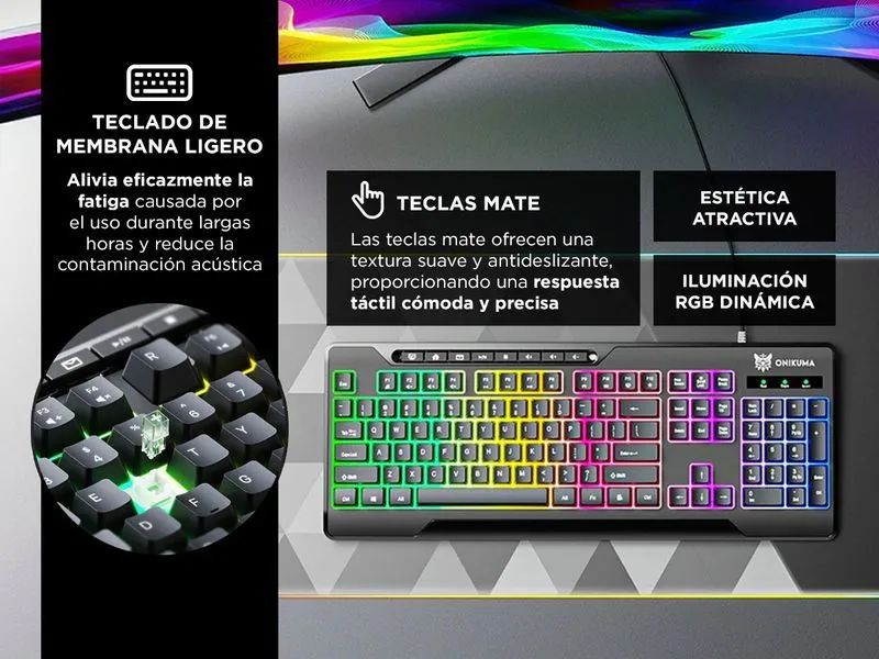 Teclado Gamer ONIKUMA com iluminação RGB - Foto 2