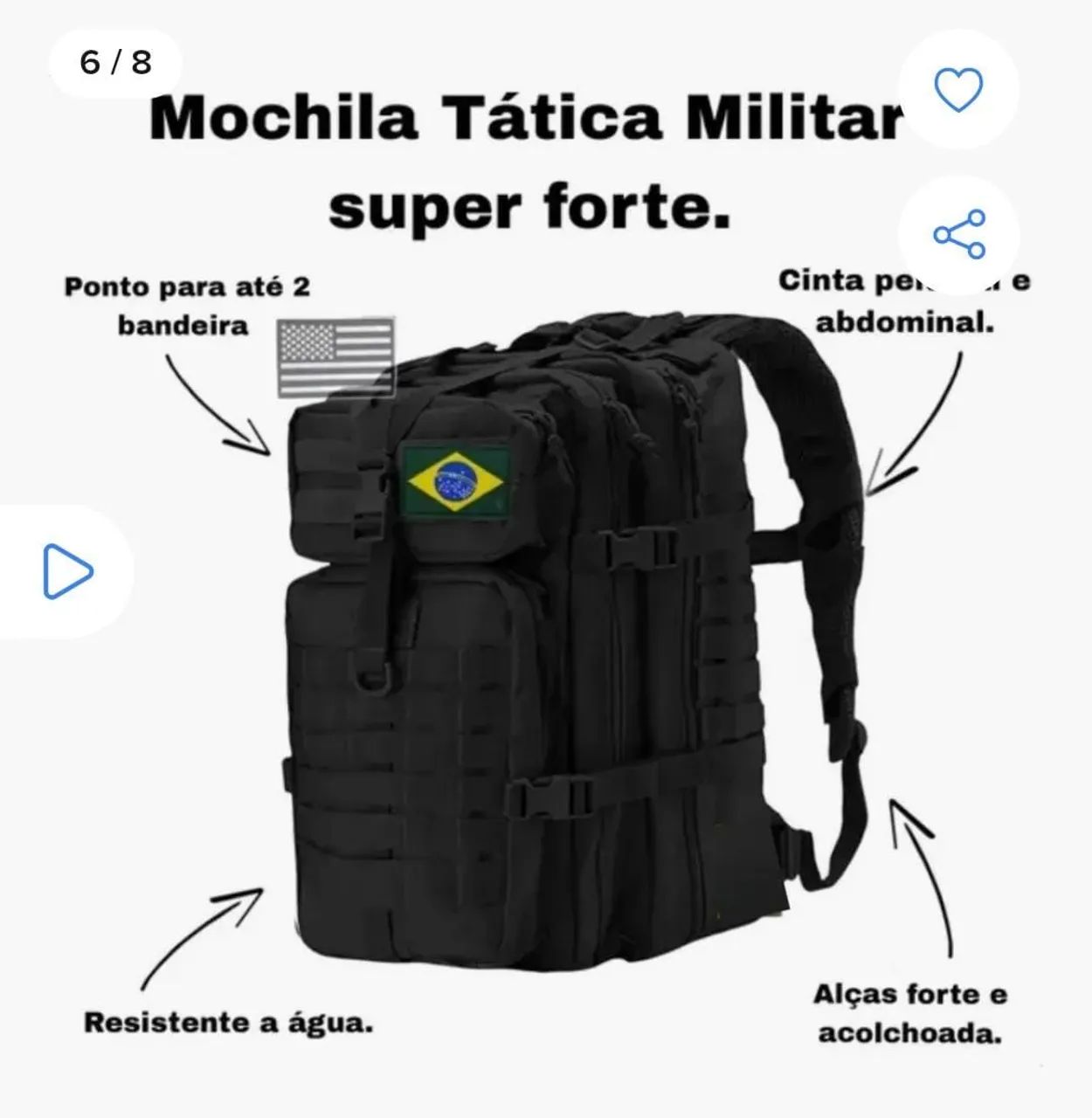 MOCHILA TÁTICA 50 LITROS - 2 UNIDADES  - Foto 6