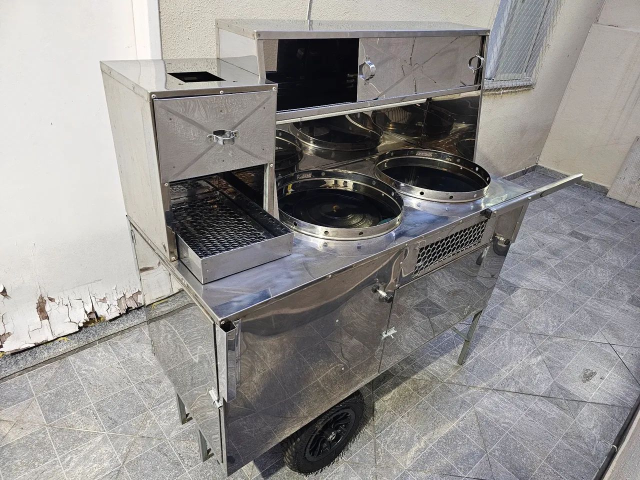 Carrinho de Fritura 2 tachos 