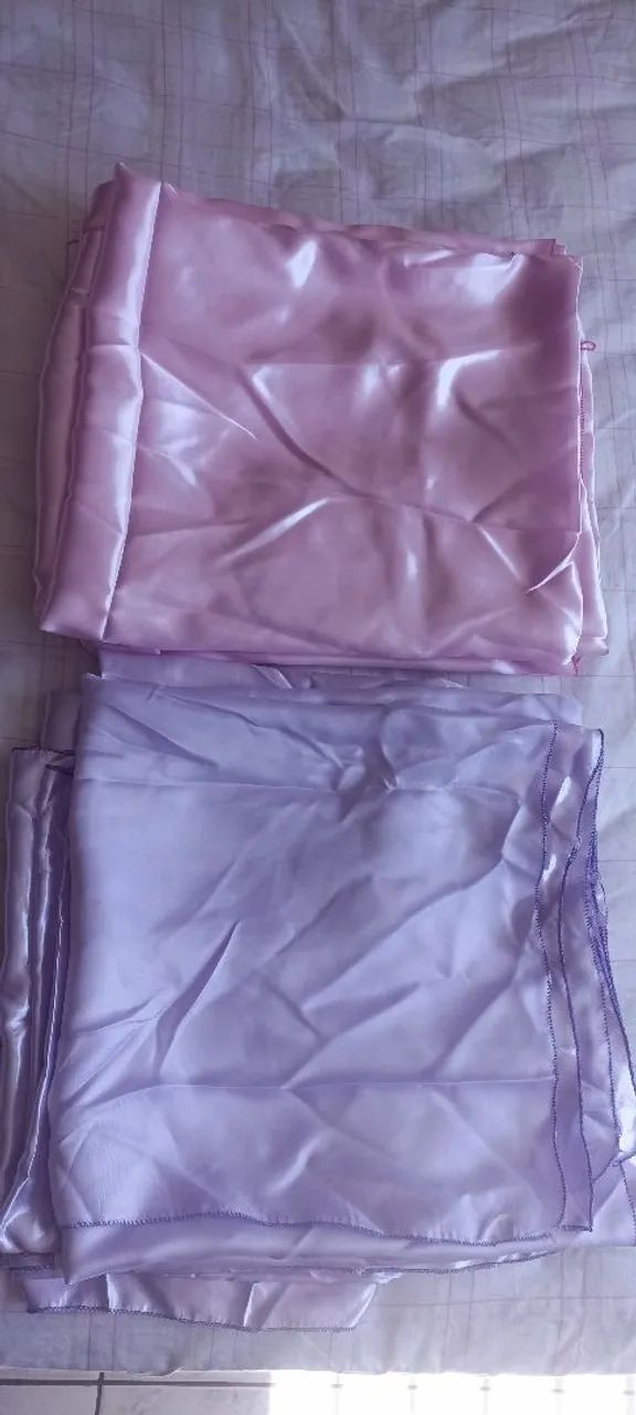 Toalhas de Mesa Cetim - 05 Cor Rosa + 05 Cor Lilás 1,50x1,50 - Foto 2
