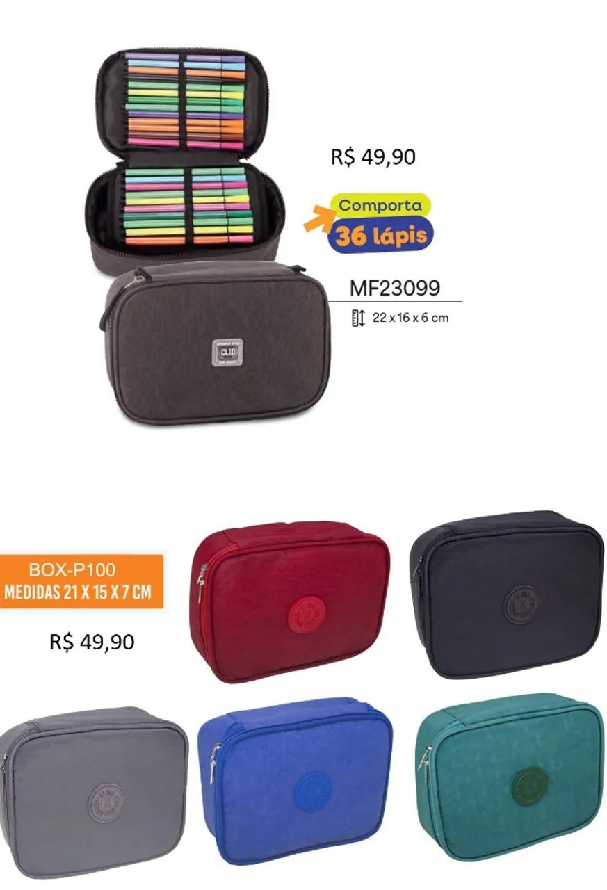 ESTOJO BOX PARA 36 LAPIS VARIAS CORES - Foto 2