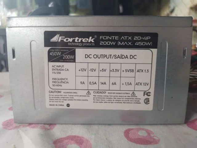 Fonte de computador ATX 20 + 4P Fortek 200W - Foto 2