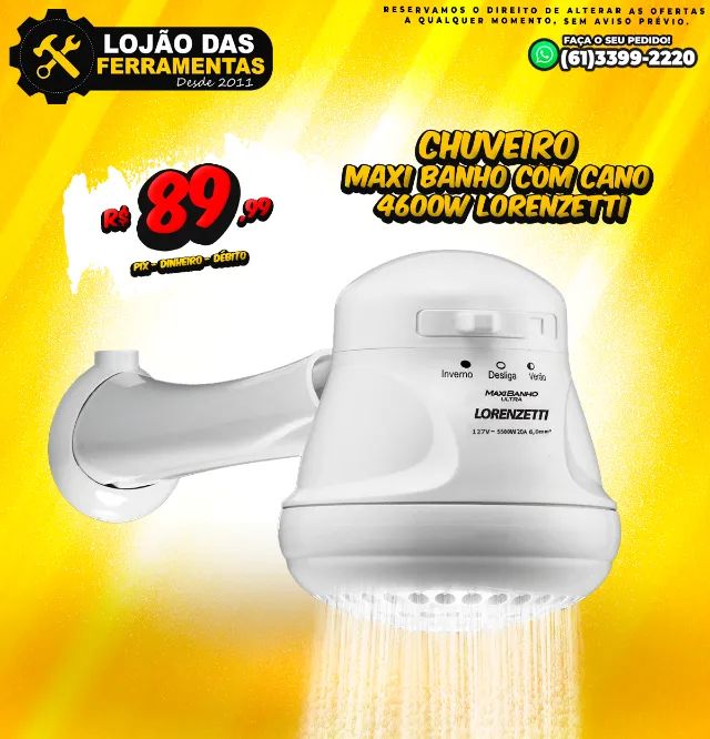 Chuveiro Maxi Banho Com Cano 4600w Lorenzetti