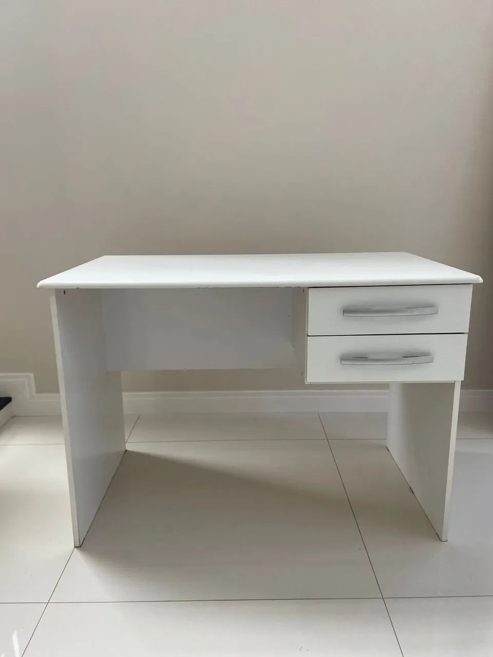 Mesa de escritório com 2 gavetas Branco 