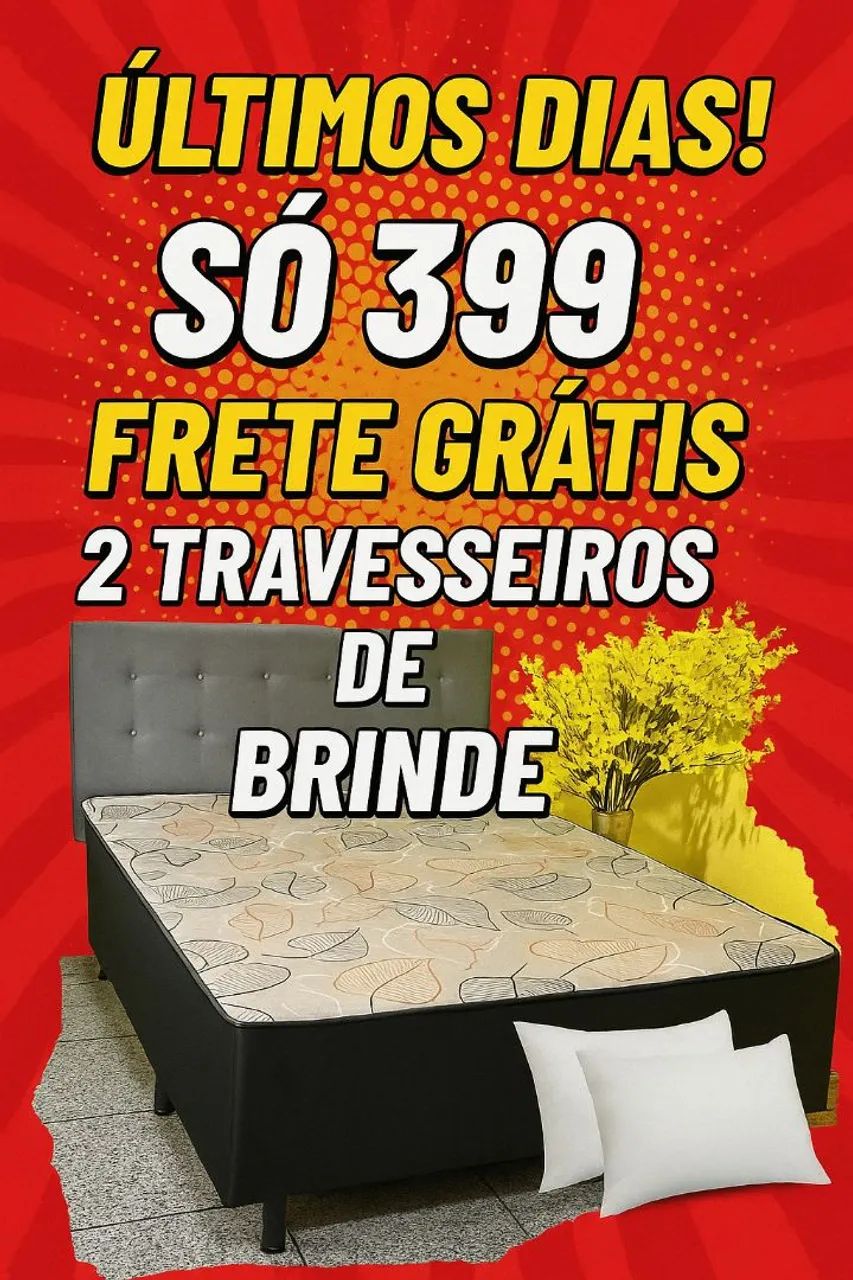 Cama Box com Frete Grátis + 2 Travesseiros de Brinde!