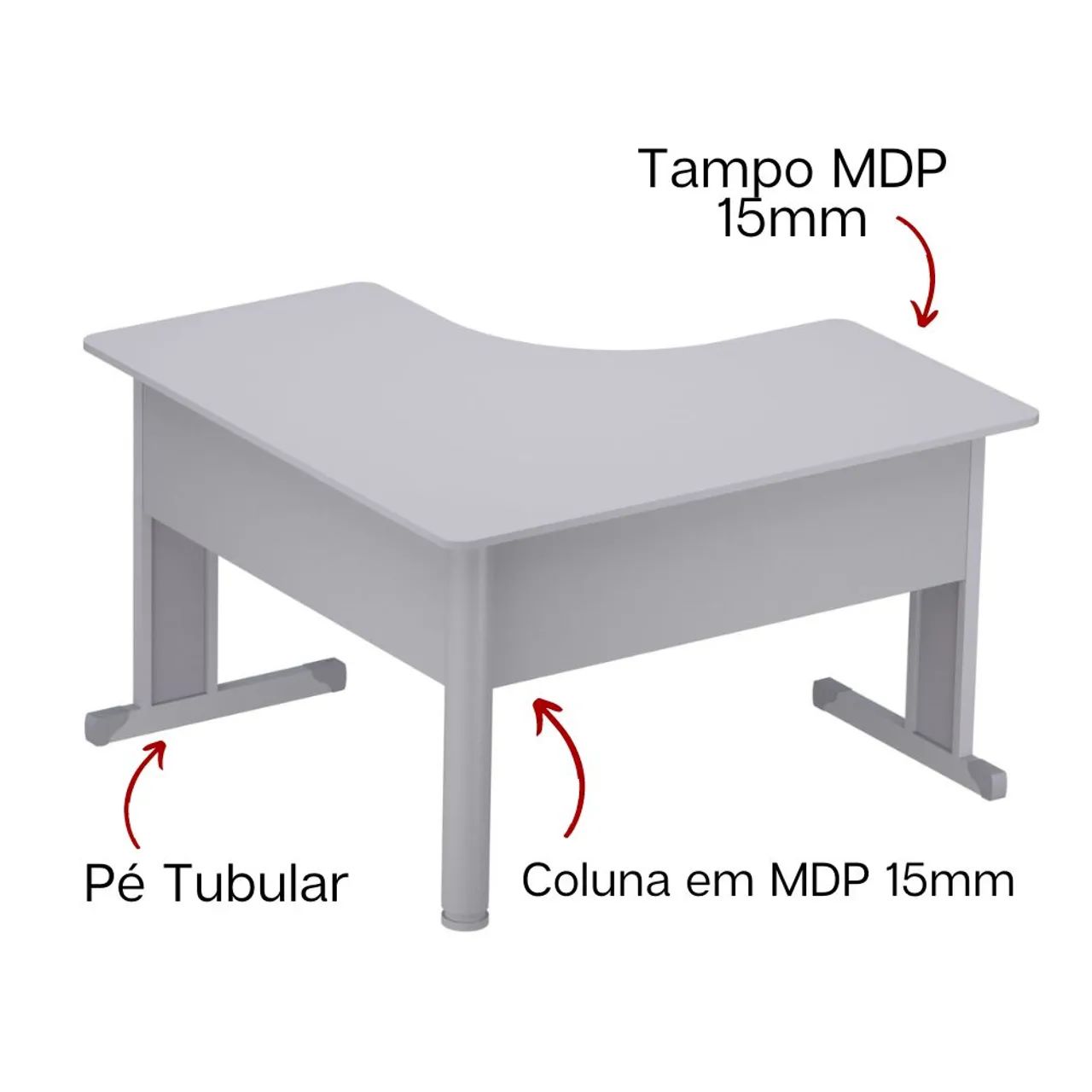 Mesa cinza para estudar ou trabalhar  - Foto 2