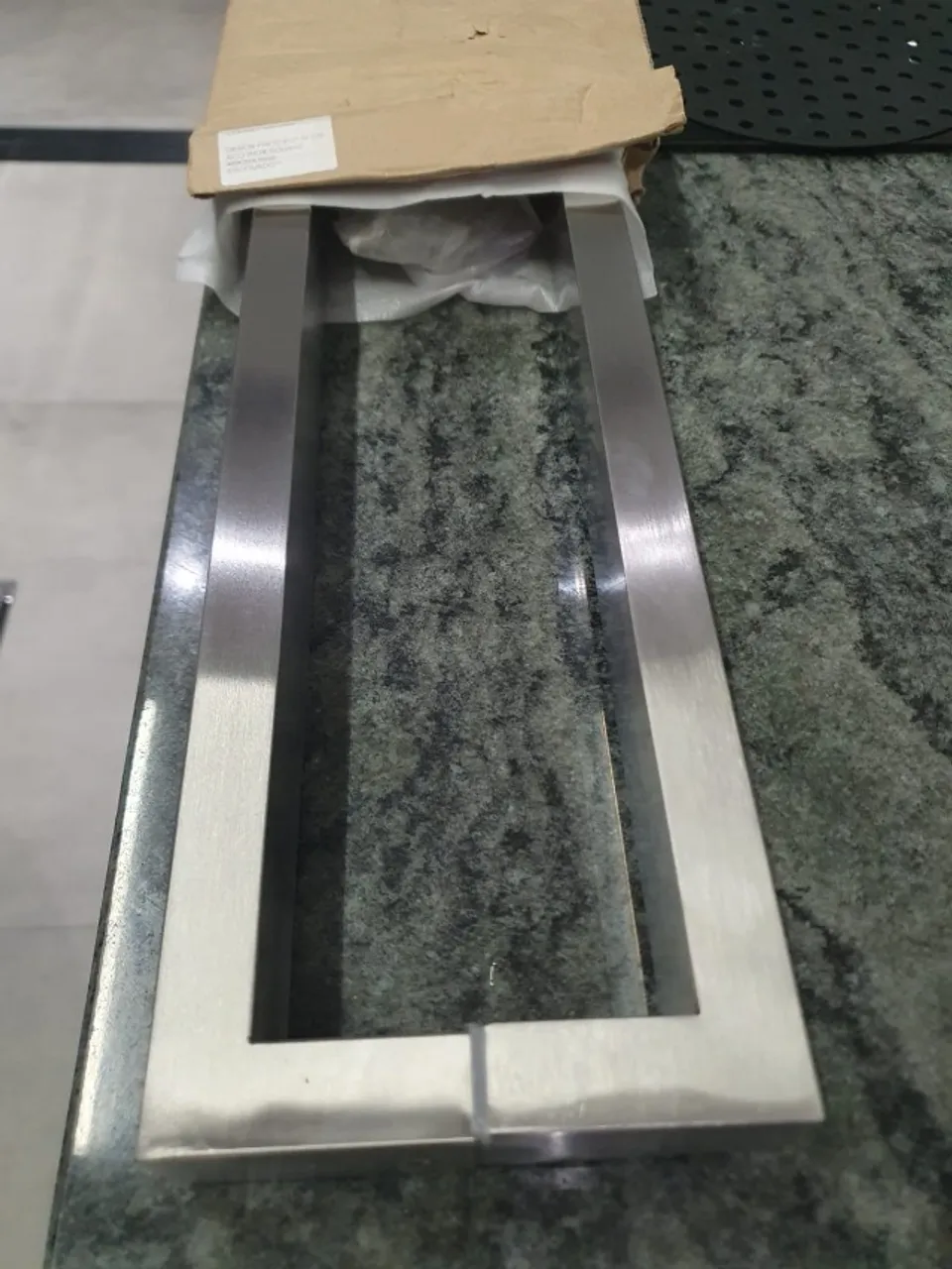 puxador de porta aço escovado