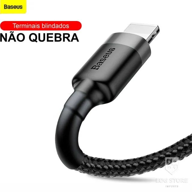  Cabo USB Baseus Para iPhone do 5 ao 14 Carregamento Rápido de 2.4A Dados e Carregamento - Foto 3