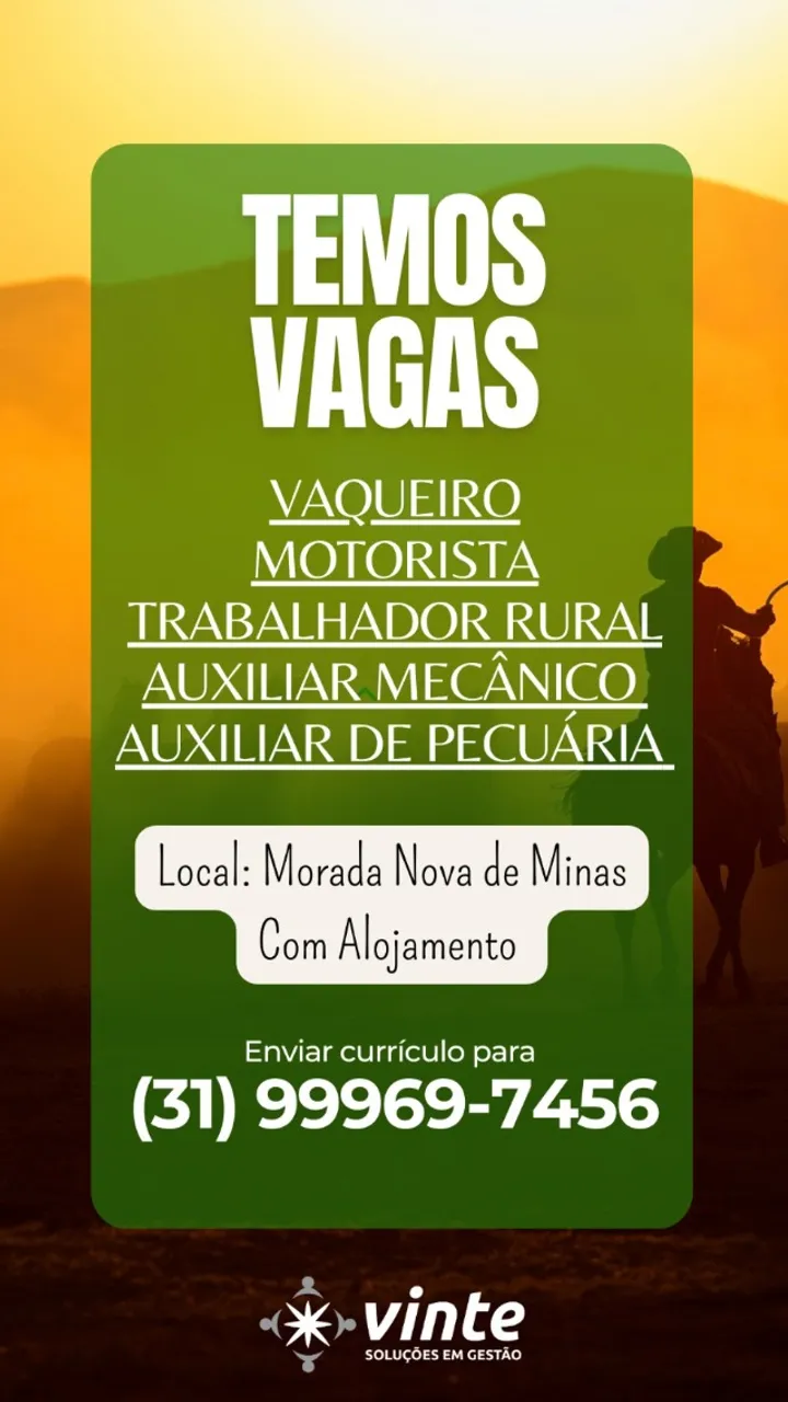 Vagas Abertas Morada Nova de Minas