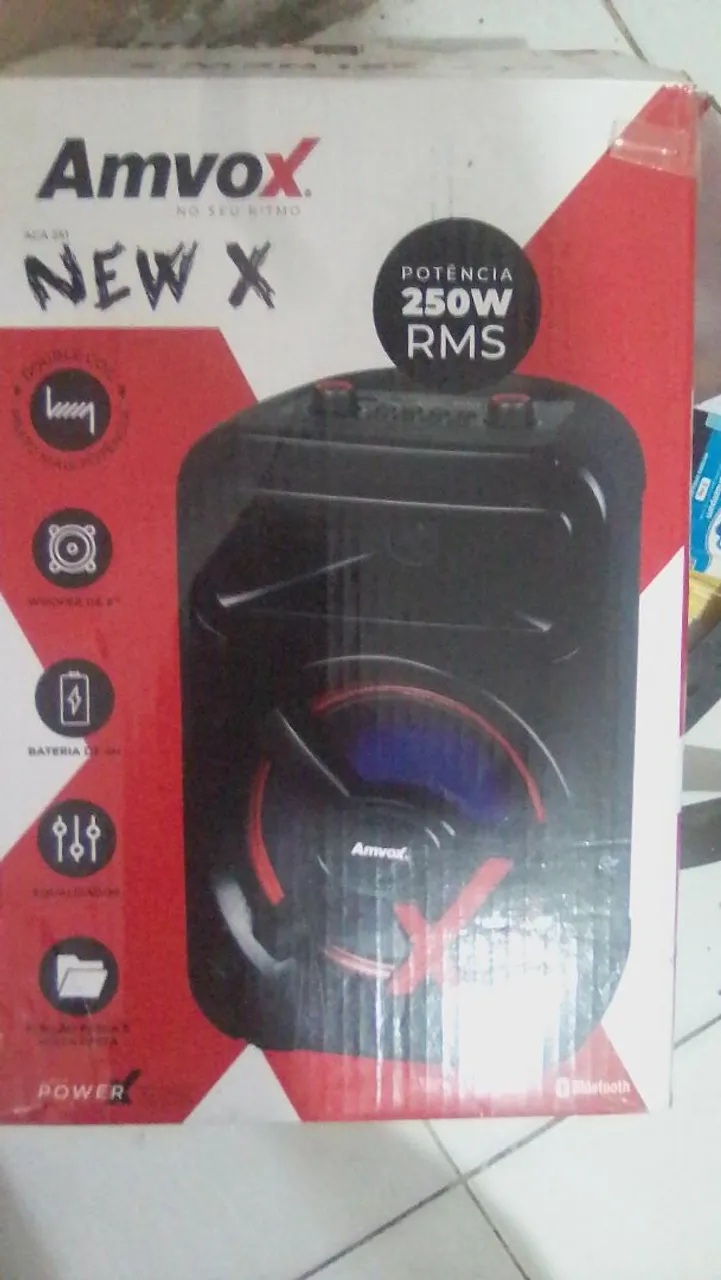 Caixa de som anvox bluetooth