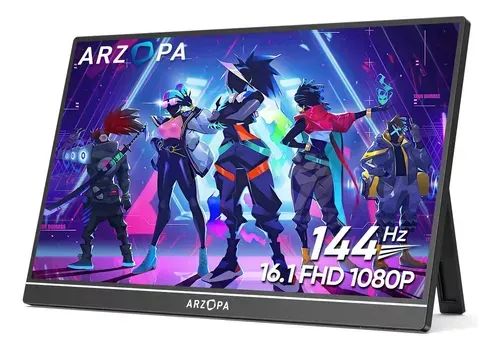 Monitor Portátil Arzopa Z1fc 16,1'' 144hz Ultrafino 1080p Fhd Ips Hdmi Usb-c Tela Extendid - Foto 2