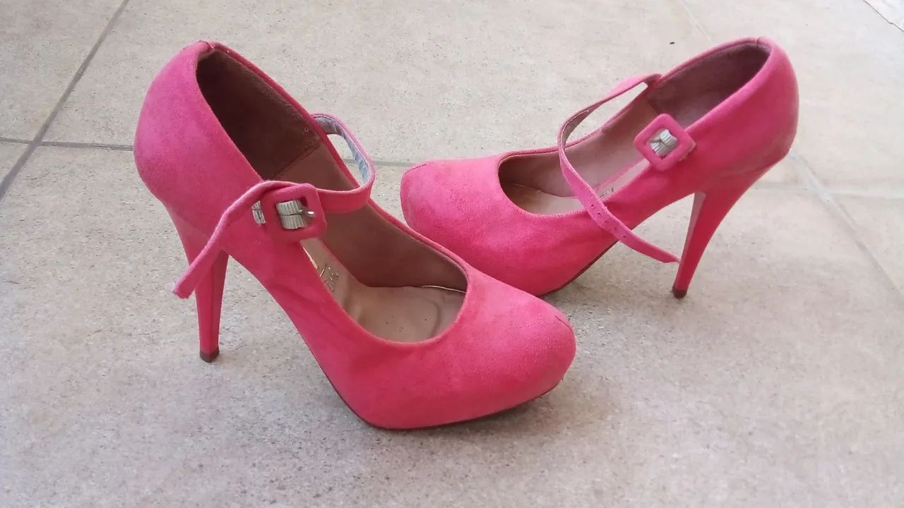Scapin Vizzano Original camurça rosa 38 salto 12 agulha pouco usado 
