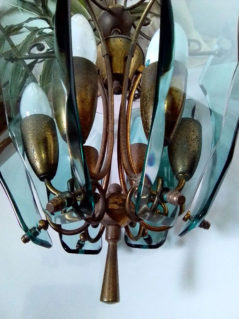Lustre vintage em vidro verde - Foto 4
