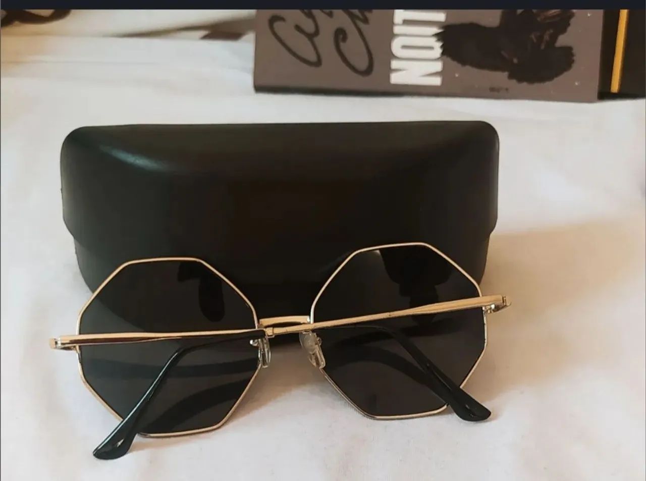 Óculos Sol Vintage + Conjunto Brincos Colar Lopes Folheados  - Foto 4