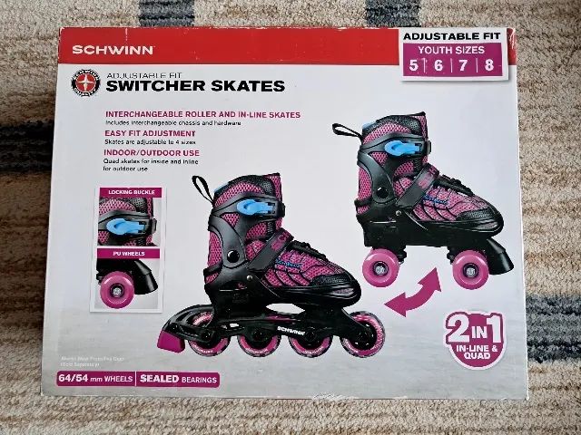Patins Quad/Inline Ajustável 2 em 1 Schwinn com Kit de Proteção - Foto 2