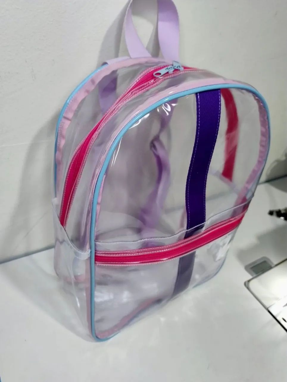 Mochila Transparente Colorida - Foto 4