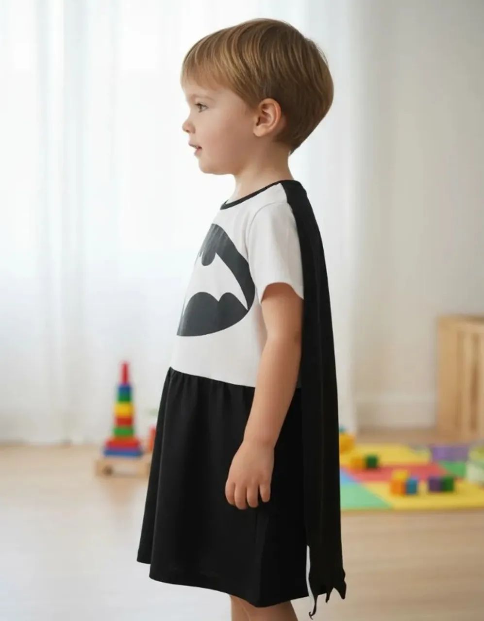 fantasia infantil do batman com capa - Foto 3