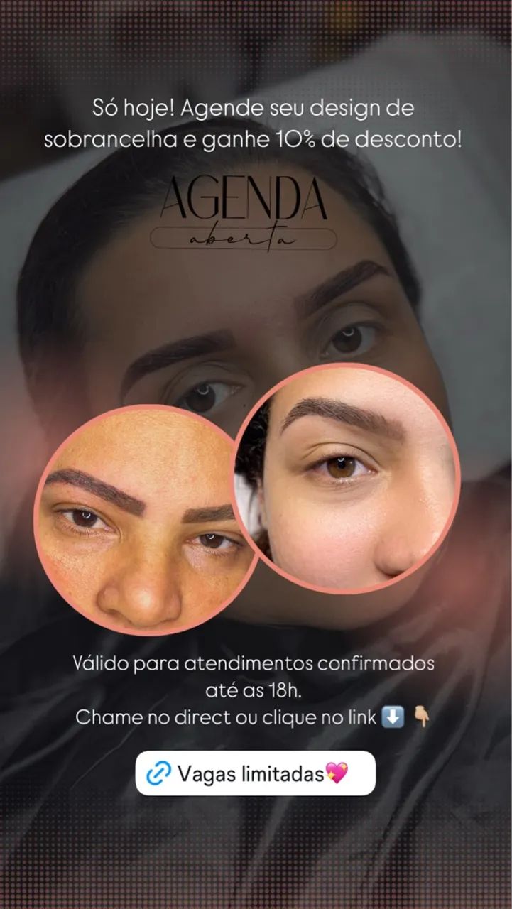 Design de sobrancelhas com 10% de desconto!
