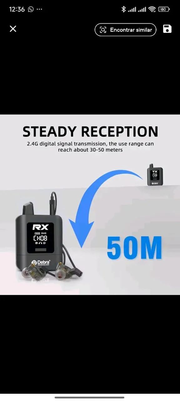 Retorno de Fone sem fio Debra St-mini sinal digital 2.4ghz - Foto 6