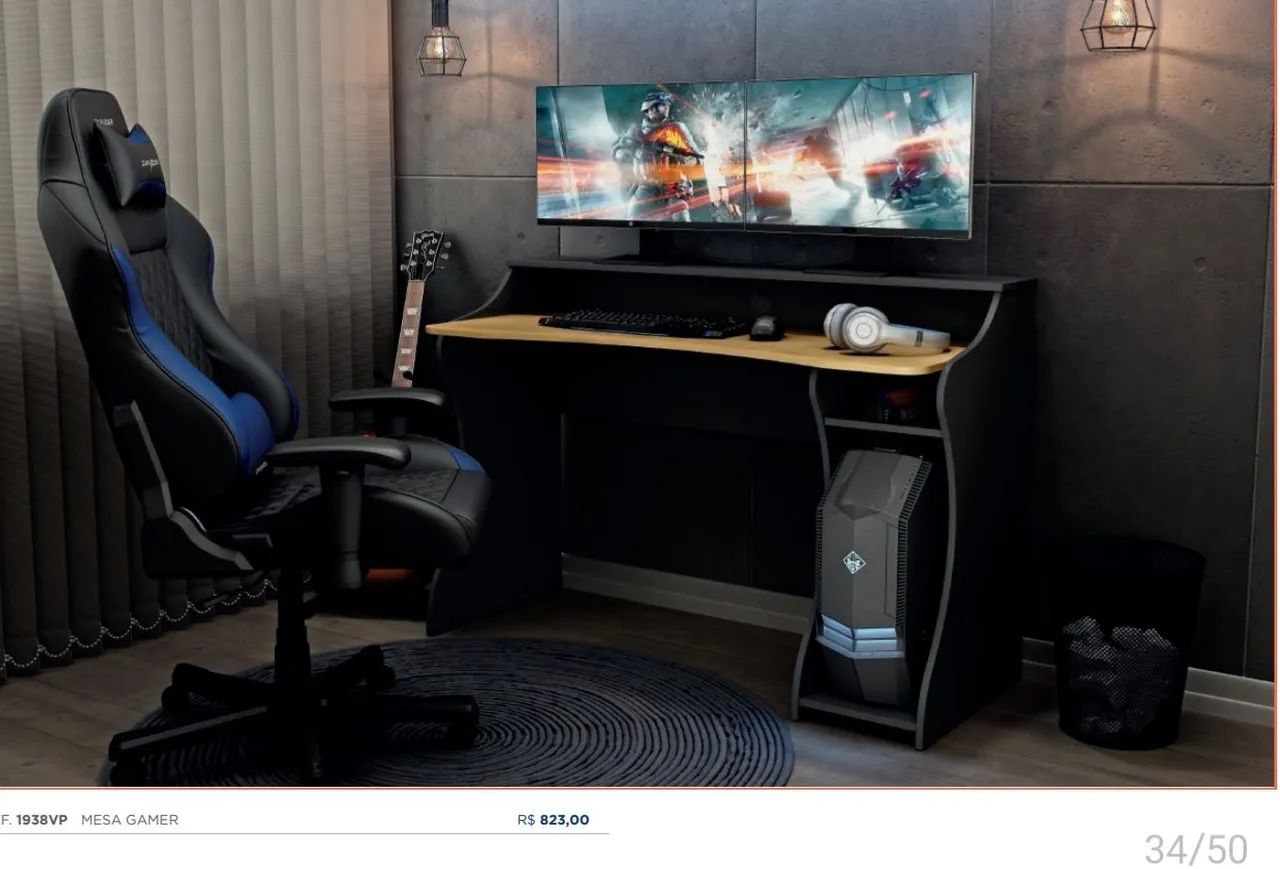 Mesa Gamer Madeira Maciça  - Foto 4