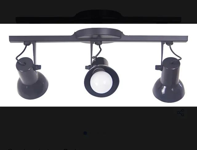 Spot Trilho Triplo 3 Sobrepor Direcionável Preto