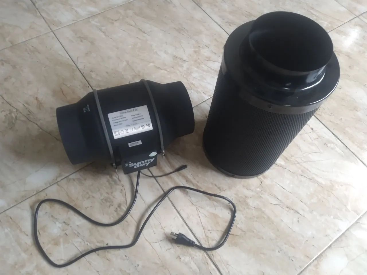 Exaustor Sunnyday para Saída de Ar + Filtro de Carvão