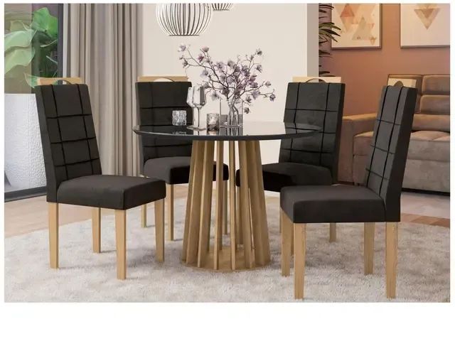 Mesa de Jantar redonda com 4 cadeiras 