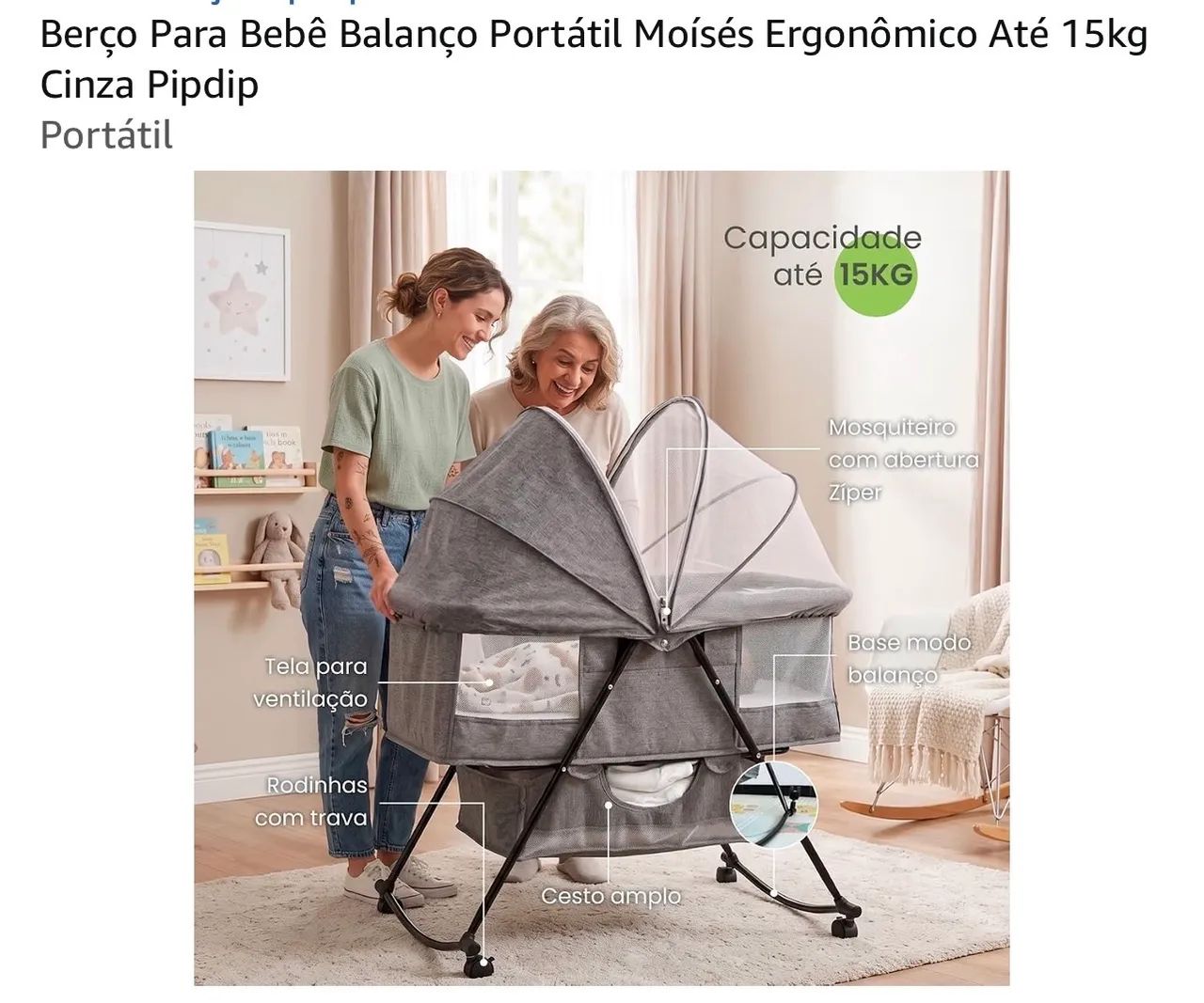 BERÇO PORTÁTIL com balanço  - Foto 3