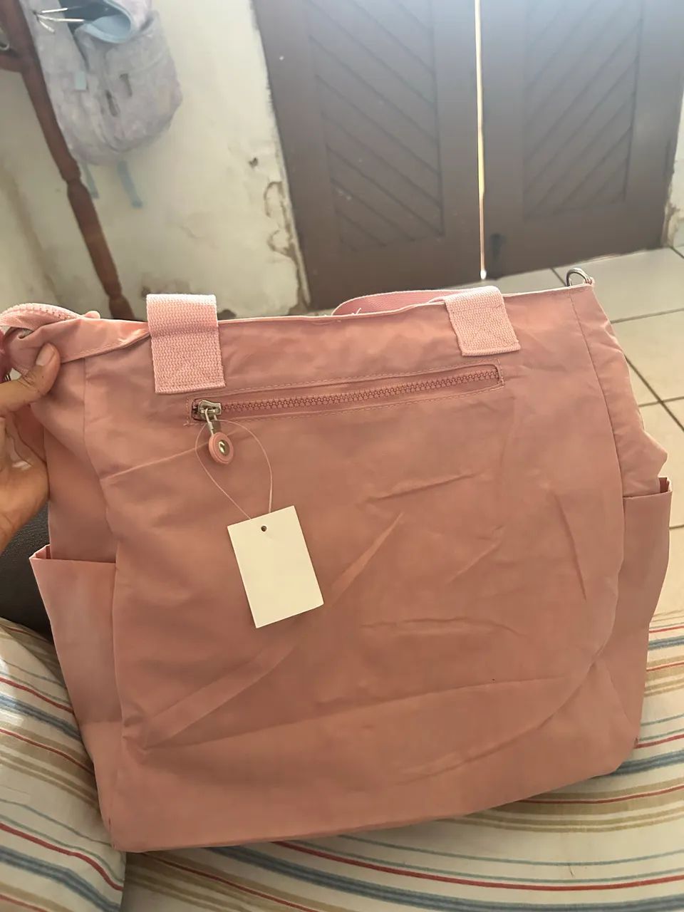 Bolsa de ombro e transversal rosa bebê  - Foto 2