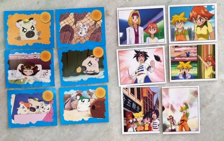 Lote Figurinhas 6x Hamtaro e 6x BeyBlade Panini