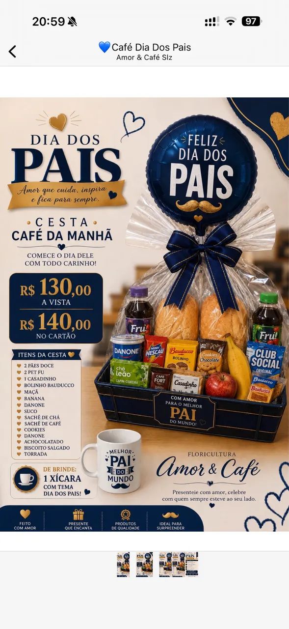 Cesta de café dia dos Pais - Foto 2