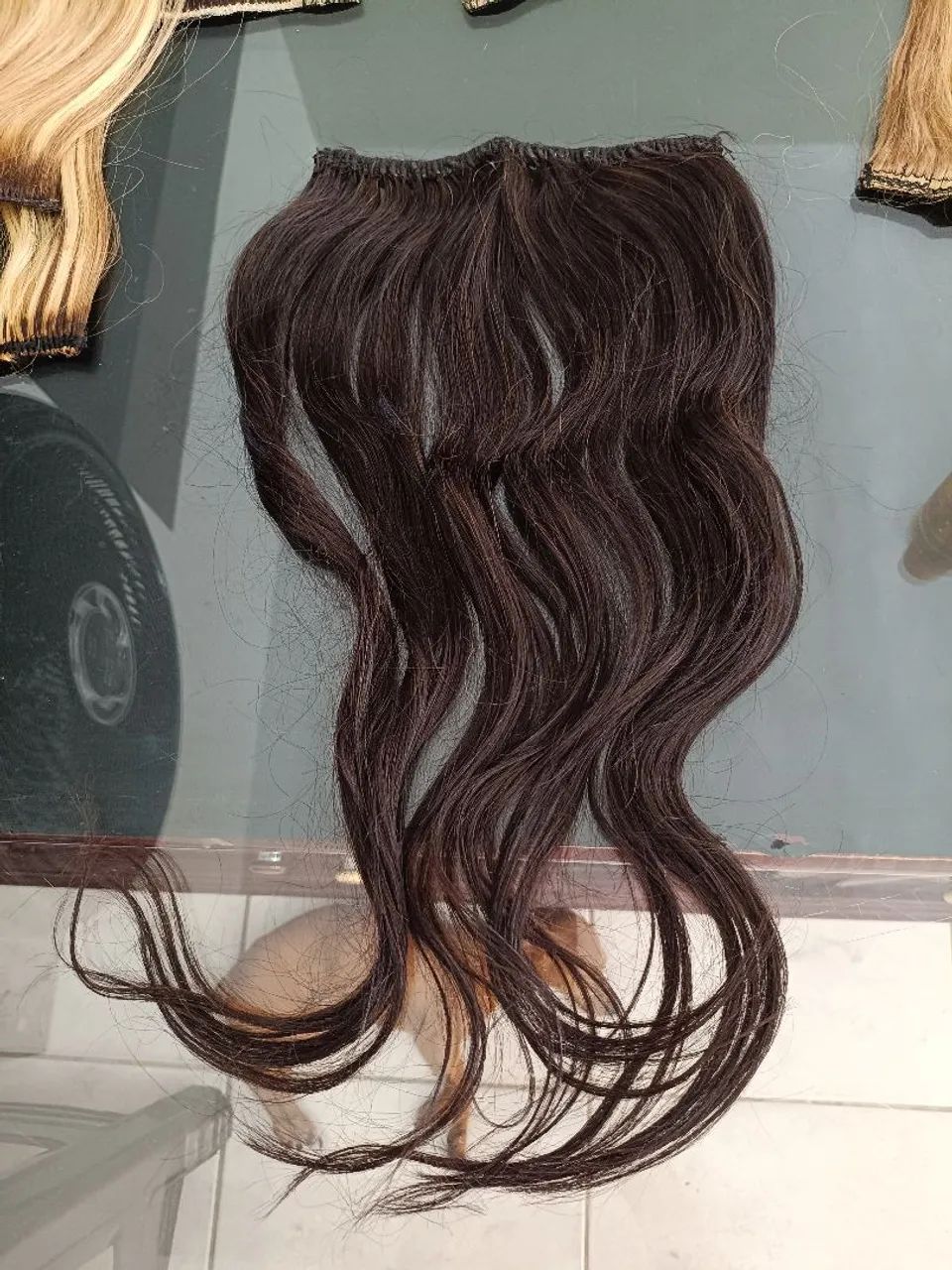 Mega Hair/Aplique Ondulado Preto e castanho - Foto 4