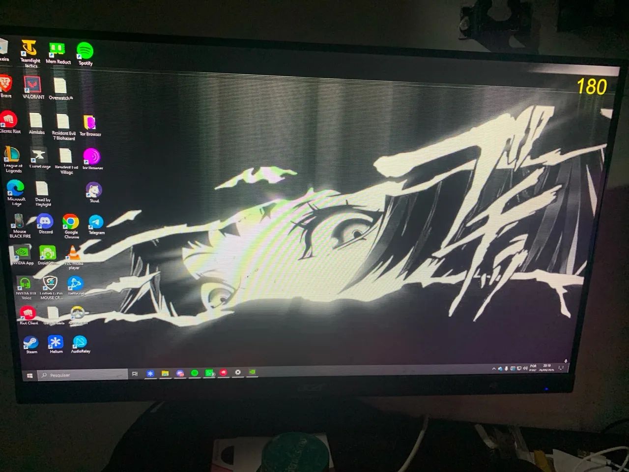 Monitor Acer 180hz 0.5ms com defeito