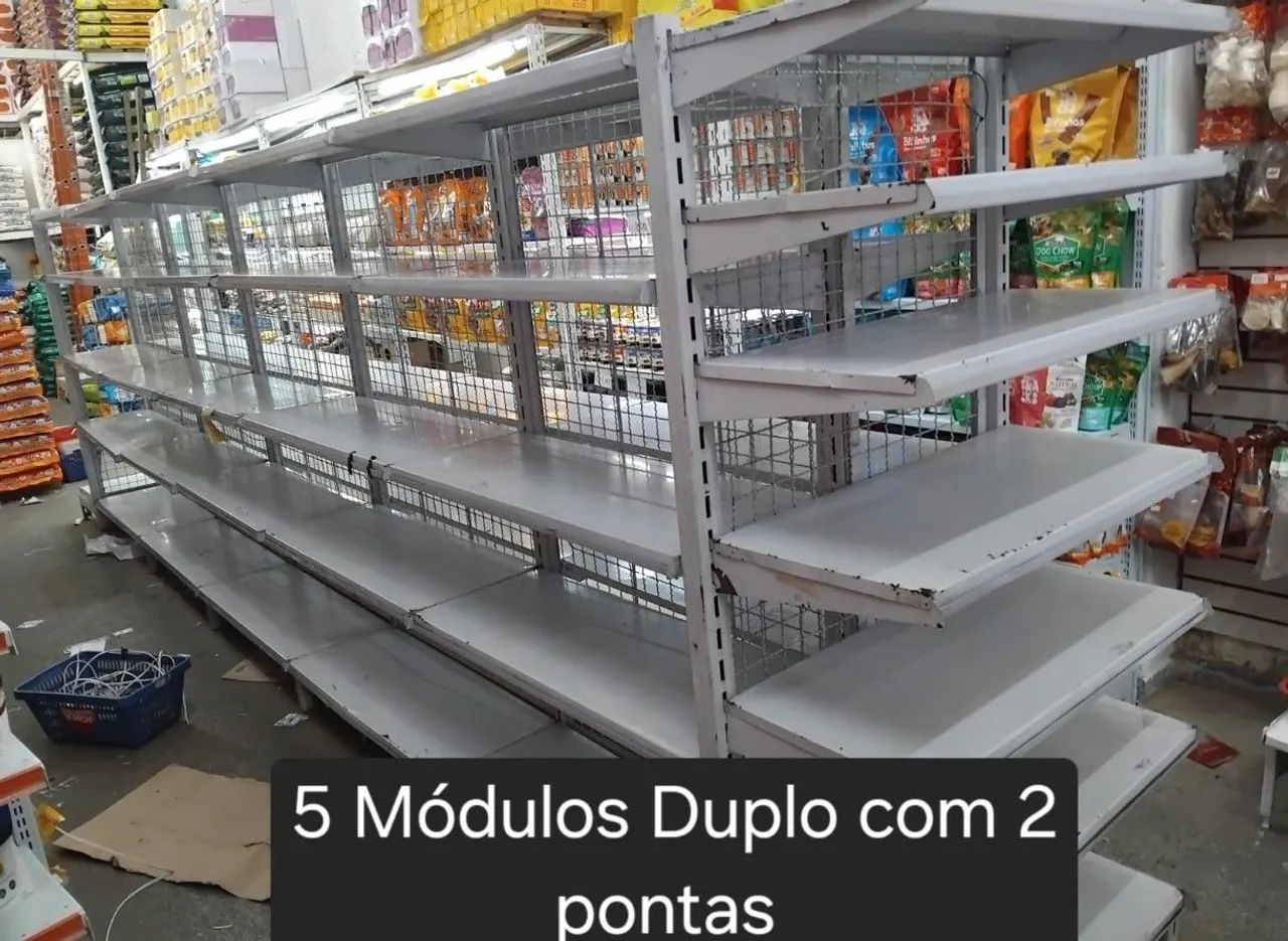  prateleira gôndola dupla face com 2 pontas 