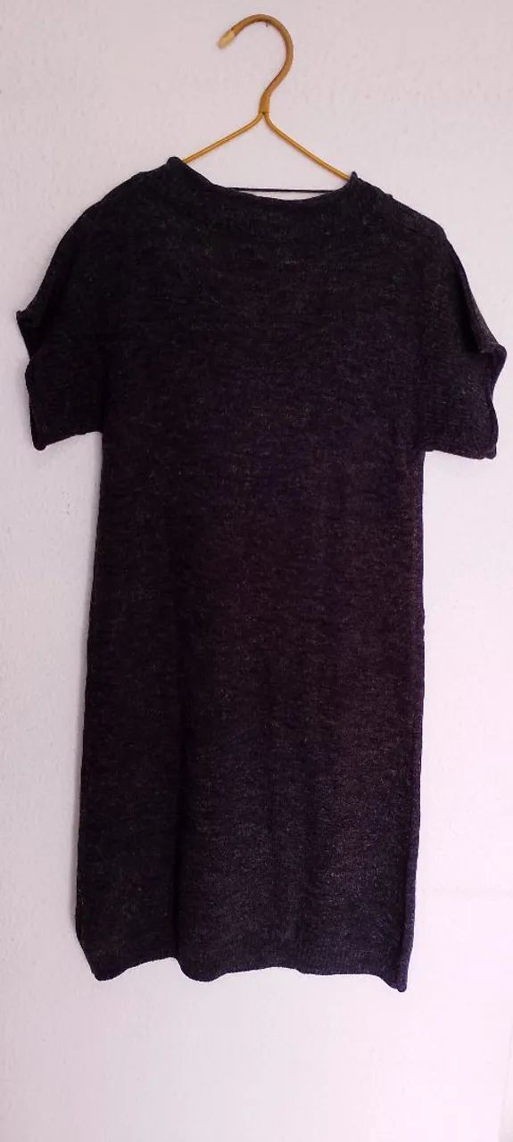 vestido lá cinza escuro