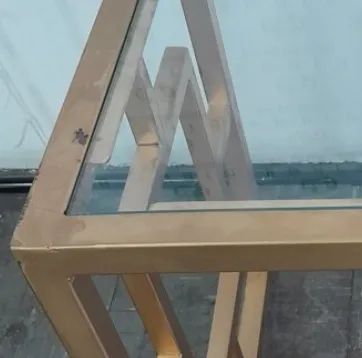 Mesa Lateral Dourada com Tampo de Vidro - Foto 4