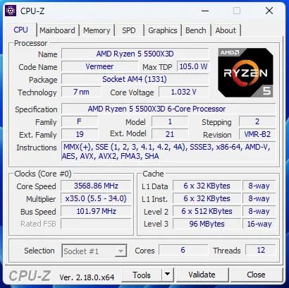 Processador Ryzen 5500x3d Impecável - Pouco uso - Foto 3