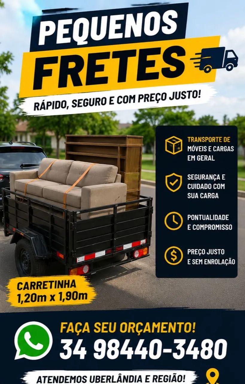 Pequenos Fretes, Entregas e Transporte de Móveis | Uberlândia e Região