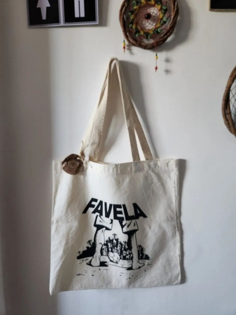 Bolsa Ecobag Algodão Cru "Favela" - Estampa Streetwear Nova