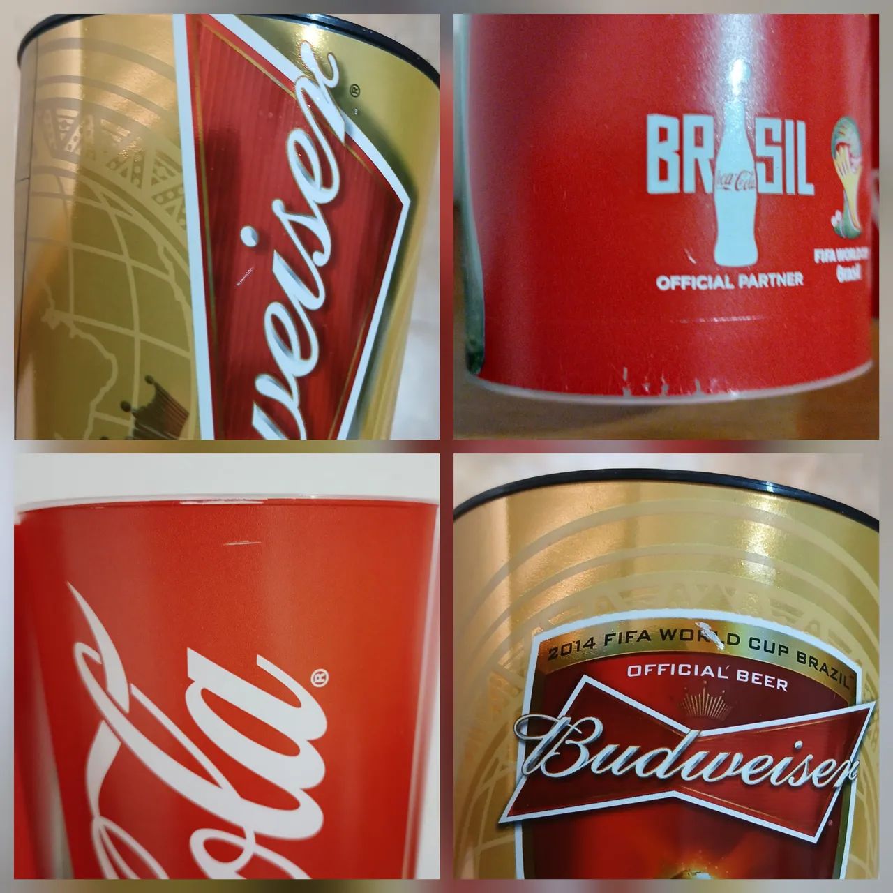 Coca-Cola e Budweiser - Lote 8 copos da Copa do Mundo 2014 - Foto 2