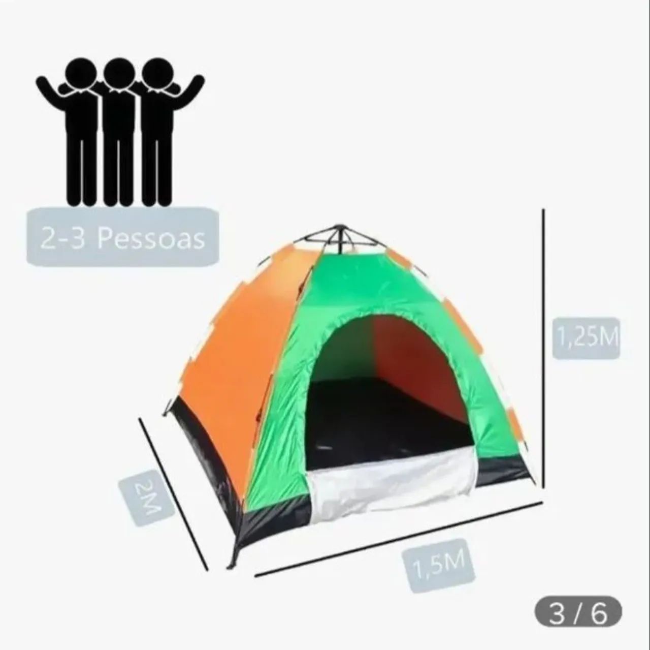 Barraca de camping para 2 pessoas semi automática - Foto 4