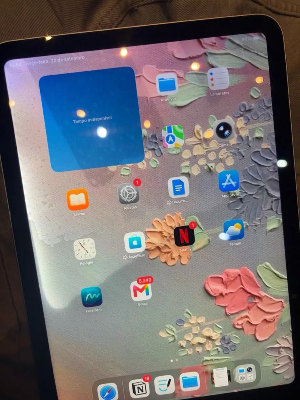 iPad 10 A2696 com defeito em display