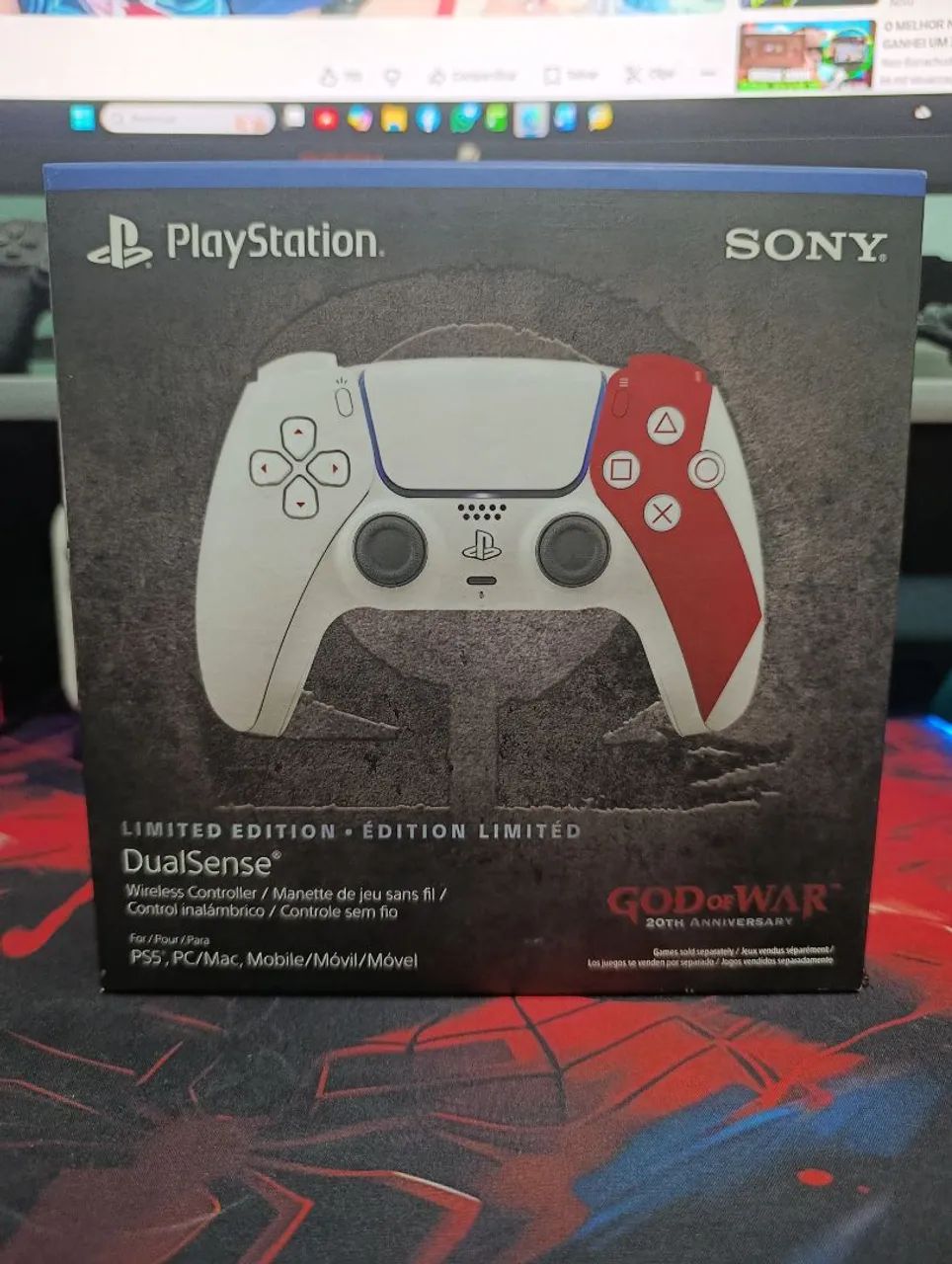 Dualsense Edição especial 20 anos God of War 