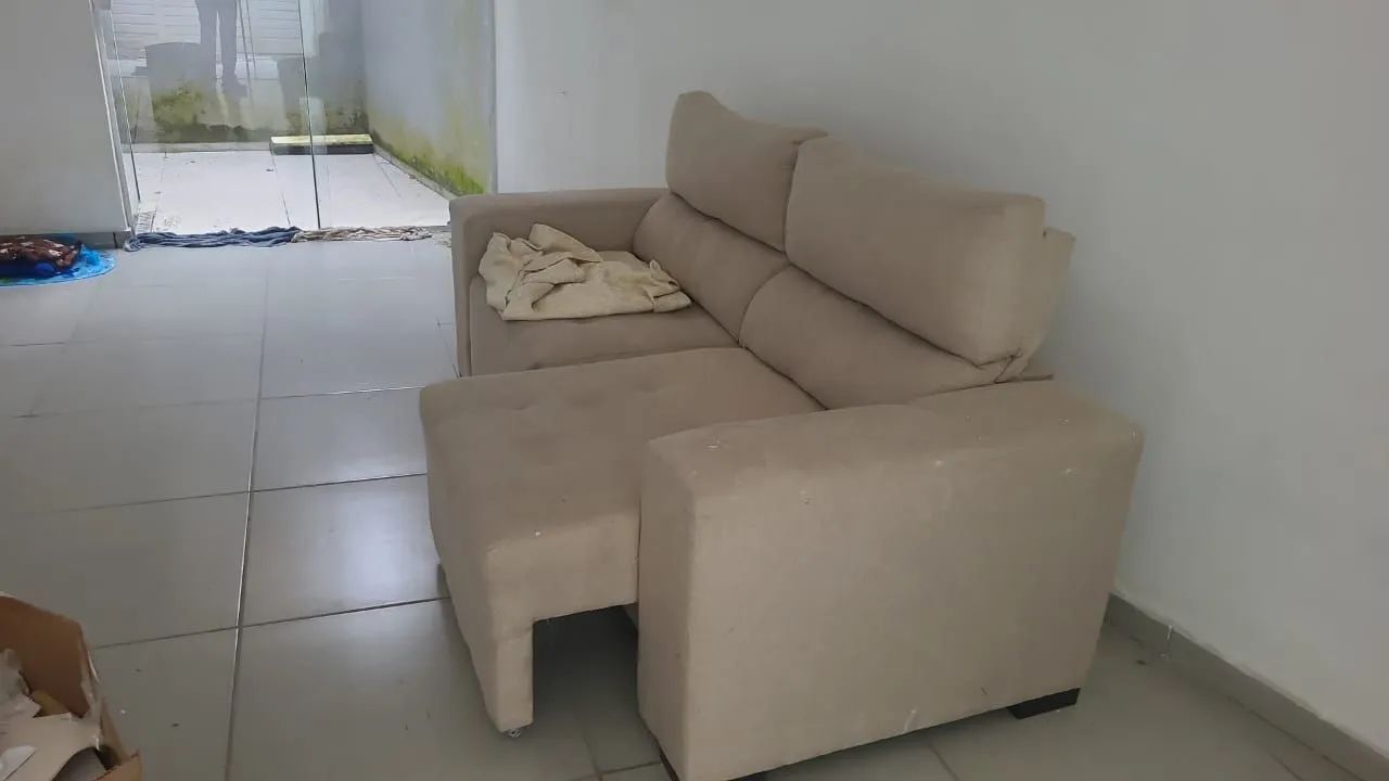 Vendo sofá linho cru - Foto 4