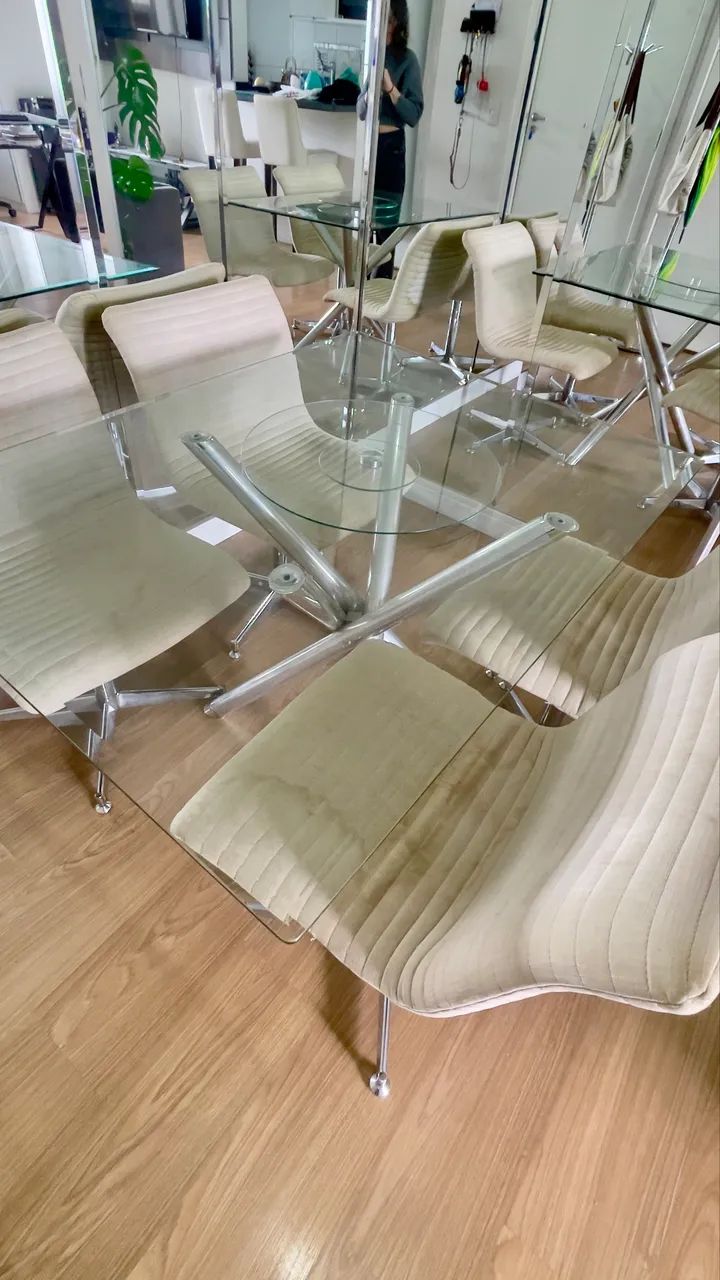 Mesa de jantar com 4 cadeiras e centro giratório  - Foto 4
