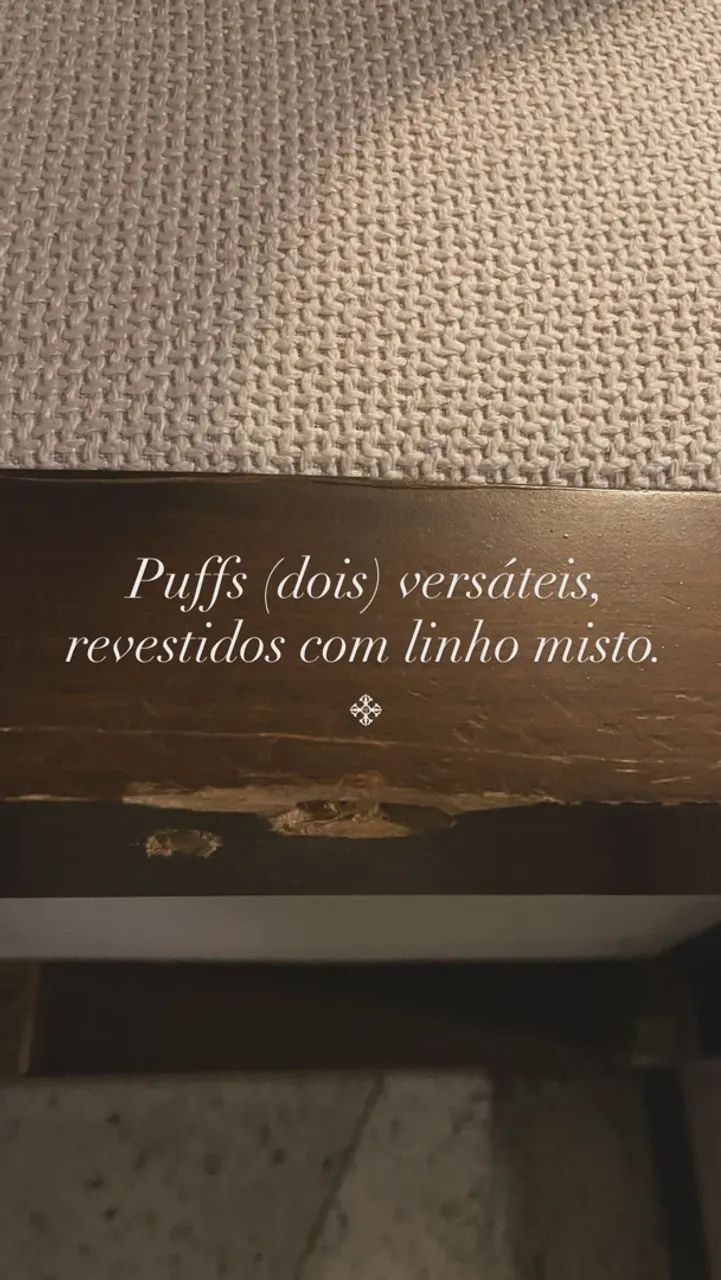Puffs (dois) versáteis, revestidos com linho misto.  - Foto 3