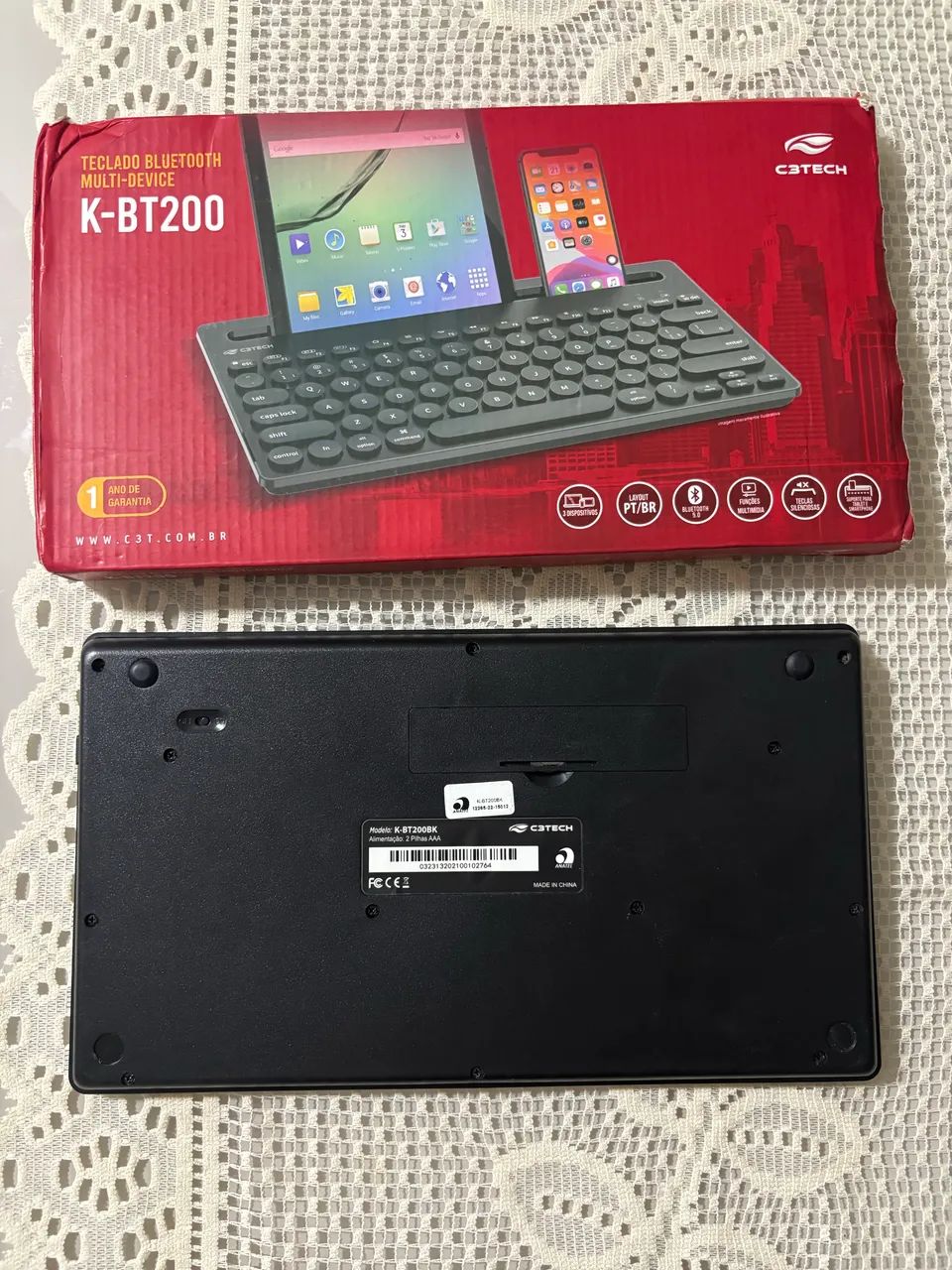 Teclado C3 Tech s/ fio Bluetooth Original - Foto 2